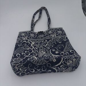 Vera Bradley Blue And White Floral Pattern Tote Bag